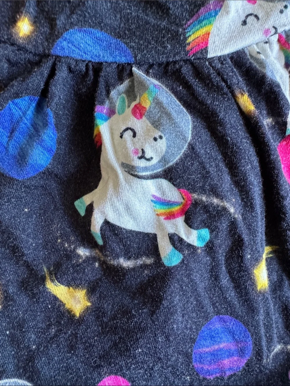 Birdie Bean Unicorn Space Dress with Pink Bloomers